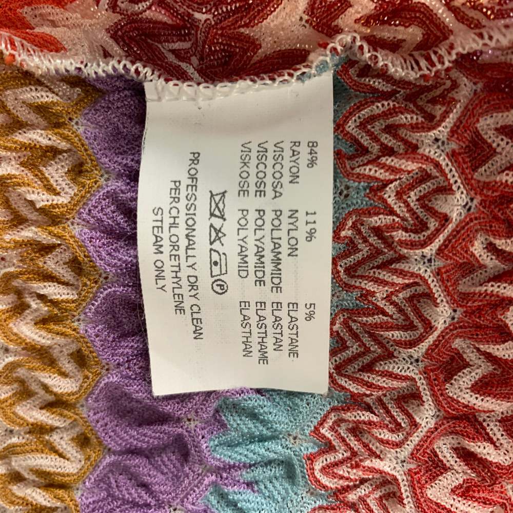 MISSONI Red Multicolour Rayon Blend Wrinkled Tank Casual Top - Picture 5 of 5